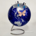 Metal World Globe Blue with Magnetic Pins